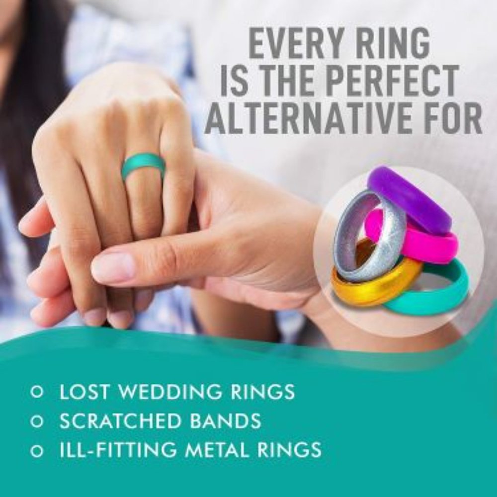 "Every Ring- 5-Pack Set of Women’s Silicone Rings"⬇️New